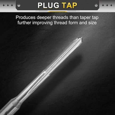uxcell Hand Plug Tap M2 x 0.2 H2 Metric Thread Plug Style Taps Straight Flute Screw Tapping Threading Tool High Speed Steel HSS6542 in Saudi Arabia