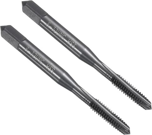 uxcell Spiral Point Thread Tap 8-32 UNC 2B, Nitride Coated Machine Screw Tap Tapping Bit Threading Repair Tool, M2 High-Speed Steel (HSS), 2pcs in Saudi Arabia
