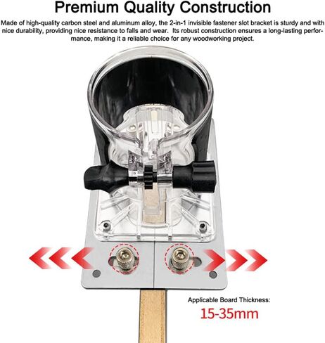 2 in 1 Fastener Slotting Bracket Woodworking Router Base 65mm Trimming Machine Base Slotting Locator with Milling Cutter for Cabinet Wardrobe Furniture Shoe Rack in Saudi Arabia