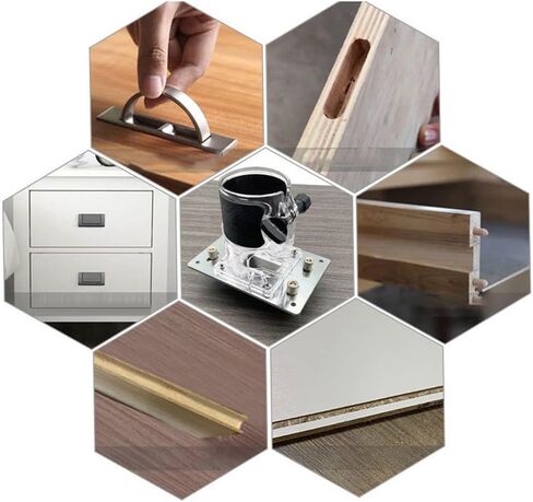 2 in 1 Fastener Slotting Bracket Woodworking Router Base 65mm Trimming Machine Base Slotting Locator with Milling Cutter for Cabinet Wardrobe Furniture Shoe Rack in Saudi Arabia