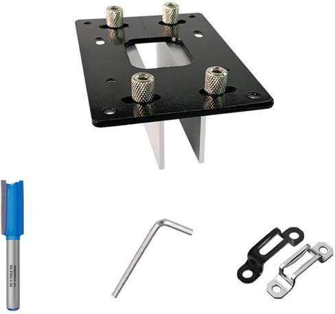 2 in 1 Fastener Slotting Bracket Woodworking Router Base 65mm Trimming Machine Base Slotting Locator with Milling Cutter for Cabinet Wardrobe Furniture Shoe Rack in Saudi Arabia