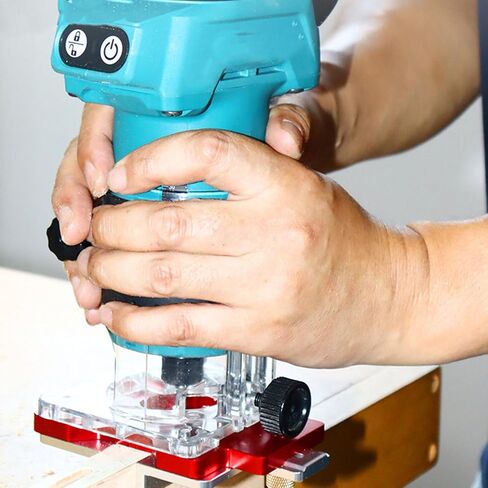 Trimming Machine Slotted Bracket, 2 in 1 Aluminum Alloy Slotting Machine Bracket with Clear Scale, Clamping Range 0 to 50mm, Adjustable Cutting Depth For Woodworking in Saudi Arabia