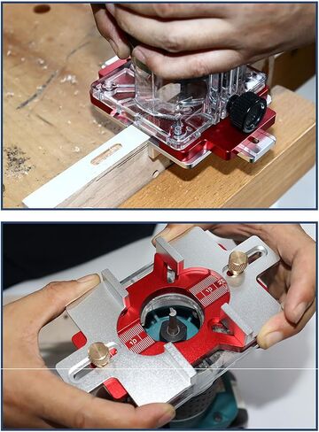 Trimming Machine Slotted Bracket, 2 in 1 Aluminum Alloy Slotting Machine Bracket with Clear Scale, Clamping Range 0 to 50mm, Adjustable Cutting Depth For Woodworking in Saudi Arabia