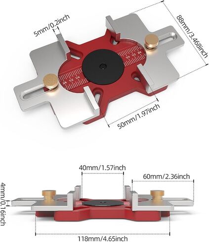 Trimming Machine Slotted Bracket, 2 in 1 Aluminum Alloy Slotting Machine Bracket with Clear Scale, Clamping Range 0 to 50mm, Adjustable Cutting Depth For Woodworking in Saudi Arabia