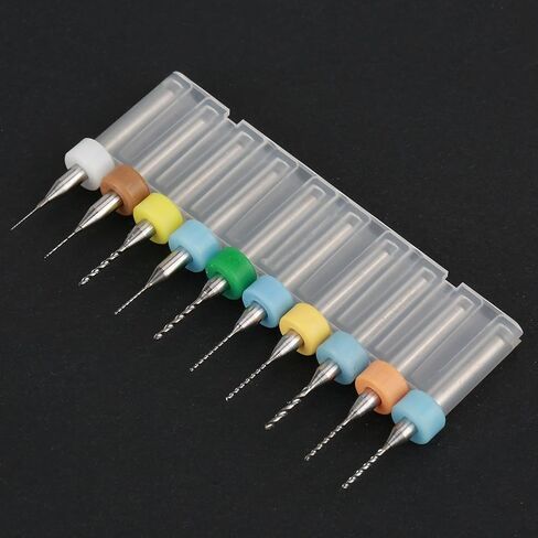 Hilitand 10Pcs PCB Drill Bits, Tungsten Carbide Micro Drill Bits Set for PCB Print Circuit Board (0.3-1.2mm) in Saudi Arabia