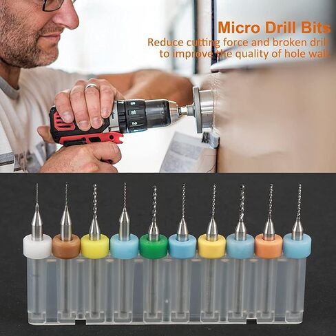 Hilitand 10Pcs PCB Drill Bits, Tungsten Carbide Micro Drill Bits Set for PCB Print Circuit Board (0.3-1.2mm) in Saudi Arabia