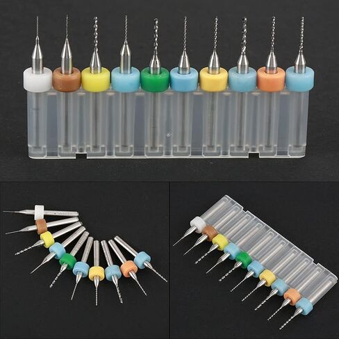 Hilitand 10Pcs PCB Drill Bits, Tungsten Carbide Micro Drill Bits Set for PCB Print Circuit Board (0.3-1.2mm) in Saudi Arabia