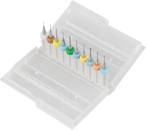 Hilitand 10Pcs PCB Drill Bits, Tungsten Carbide Micro Drill Bits Set for PCB Print Circuit Board (0.3-1.2mm) in Saudi Arabia