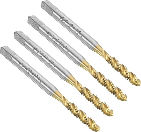 uxcell 4pcs Spiral Flute Thread Taps, 1/4-20 UNC H2 Screw Threading Tap, Titanium Coated 6542 High Speed Steel Machine Tapping Tools for Machinist Repair in Saudi Arabia