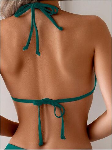 Women's 2 Piece Bikini Sets Cut Out Halter Triangle Swimsuits Bathing Suit Vacation Outfits in Saudi Arabia