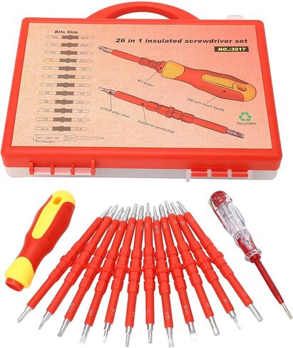 14pcs secldriver set طرف مغناطيسي متعدد الوظائف 500V إصلاح البراغي المعزول مع AC 100‑500V قلم in Kuwait