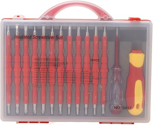 14pcs secldriver set طرف مغناطيسي متعدد الوظائف 500V إصلاح البراغي المعزول مع AC 100‑500V قلم in Kuwait