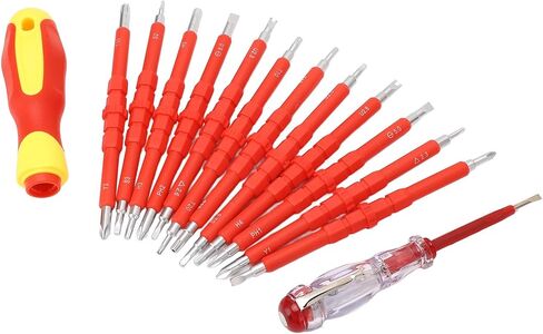 14pcs secldriver set طرف مغناطيسي متعدد الوظائف 500V إصلاح البراغي المعزول مع AC 100‑500V قلم in Kuwait