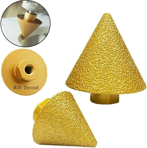 M10/M14 Thread Diamond Beveling Chamfer Bit - 38mm/50mm Cone Punching Expanding Drill Bit for Grinding and Polishing(50mm-M14) in Saudi Arabia
