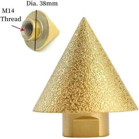 M10/M14 Thread Diamond Beveling Chamfer Bit - 38mm/50mm Cone Punching Expanding Drill Bit for Grinding and Polishing(50mm-M14) in Saudi Arabia