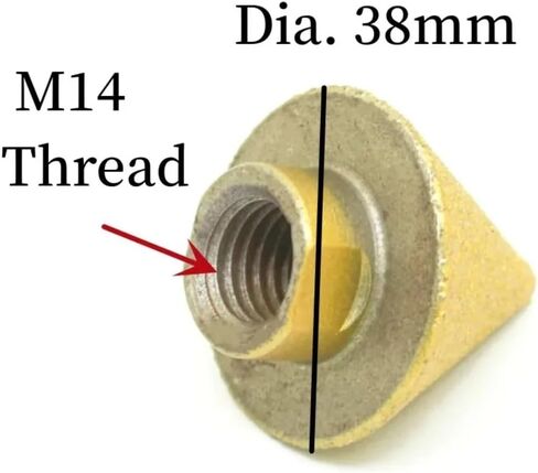 M10/M14 Thread Diamond Beveling Chamfer Bit - 38mm/50mm Cone Punching Expanding Drill Bit for Grinding and Polishing(50mm-M14) in Saudi Arabia