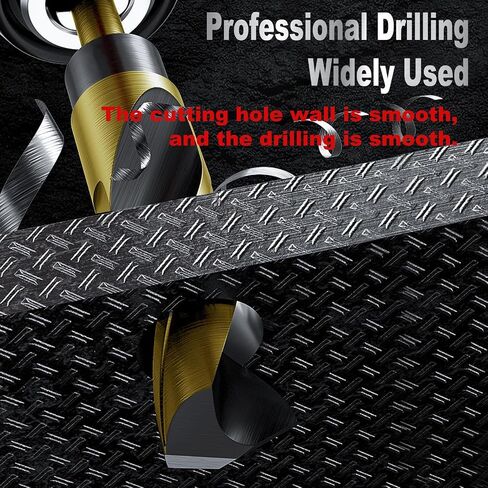 9/16 Inch Drill Bit | Reduced Shank High Speed Steel | HSS 4241 for Metal and Steel | 1/2" Shank for Drill Press,Gold Titanium Coated for Small Holes in Cabinets, Fixtures, Electronics in Kuwait