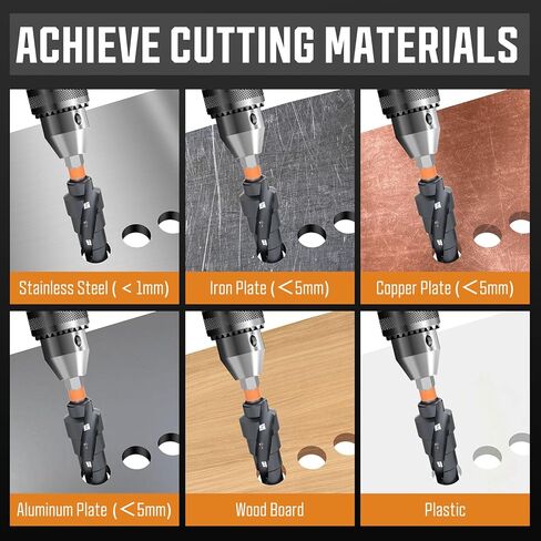 3PCS Unibit Step Drill Bit Set (1/4"-7/8"), M35 Cobalt, TiAlN Coated for Superior Durability, Spiral Cone Drill for Stainless Steel, Sheet Metal, Aluminum & Plastic in Saudi Arabia