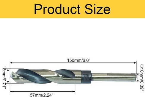Litoexpe Reduced Shank Twist Drill Bit 20mm with 10mm Shank | Titanium Coated HSS, for Stainless Steel, Aluminum, and Wood in Saudi Arabia