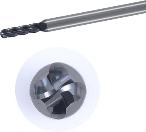5pcs 1/8 '' Ball Nose End Mill ، 4 Tool CNC Flute CNC Tool CNC Vit Pret for Harderned Steel ، Aluminium ، Copper & More ، HRC55 ، altin - Blacknano in Saudi Arabia