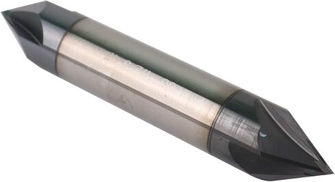 1/2" Solid Carbide Chamfer Mill, AlTiN Coating, 4 Flute, Chamfer End Mill for Medium Hardness Materials, Double End End Mill Bits, 60° Chamfer Angle, 1/2" Shank Diameter in Kuwait