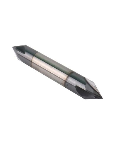 1/2" Solid Carbide Chamfer Mill, AlTiN Coating, 4 Flute, Chamfer End Mill for Medium Hardness Materials, Double End End Mill Bits, 60° Chamfer Angle, 1/2" Shank Diameter in Kuwait