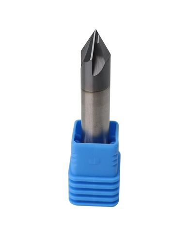 1/2" Solid Carbide Chamfer Mill, AlTiN Coating, 4 Flute, Chamfer End Mill for Medium Hardness Materials, Double End End Mill Bits, 60° Chamfer Angle, 1/2" Shank Diameter in Kuwait