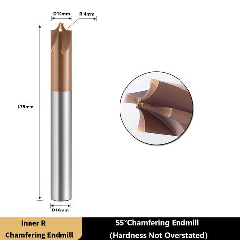 Carbide Radius Corner Rounding Inner R End Mills 4 Flute Tisin مطلية ، من أجل فولاذ سبيكة الطحن ، الفولاذ المصلب ، 1pcs R3*60mm in Kuwait