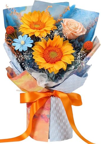 Preserved Flowers Bouquet 7 Roses in Gift Box, Forever Flower for Delivery Birthday Anniversary, Eternal Roses Bouquets Gifts for Women, Mother’s Day Flowers, Red in Kuwait
