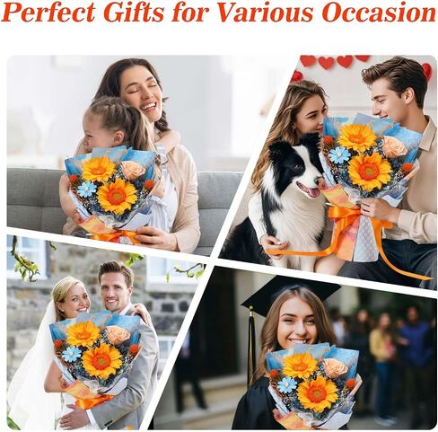 Preserved Flowers Bouquet 7 Roses in Gift Box, Forever Flower for Delivery Birthday Anniversary, Eternal Roses Bouquets Gifts for Women, Mother’s Day Flowers, Red in Kuwait