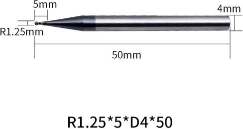 2 Flute HRC45 Ball Nose Endmills R0.5-R8.0 6mm 8mm Alloy Coating Tungsten CNC Maching Milling Cutter Steel Tool End Mill(R4.0mmxD8x75L-2F45C) in Saudi Arabia