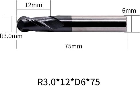 2 Flute HRC45 Ball Nose Endmills R0.5-R8.0 6mm 8mm Alloy Coating Tungsten CNC Maching Milling Cutter Steel Tool End Mill(R4.0mmxD8x75L-2F45C) in Saudi Arabia
