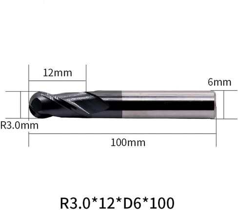 2 Flute HRC45 Ball Nose Endmills R0.5-R8.0 6mm 8mm Alloy Coating Tungsten CNC Maching Milling Cutter Steel Tool End Mill(R4.0mmxD8x75L-2F45C) in Saudi Arabia