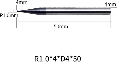 2 Flute HRC45 Ball Nose Endmills R0.5-R8.0 6mm 8mm Alloy Coating Tungsten CNC Maching Milling Cutter Steel Tool End Mill(R4.0mmxD8x75L-2F45C) in Saudi Arabia