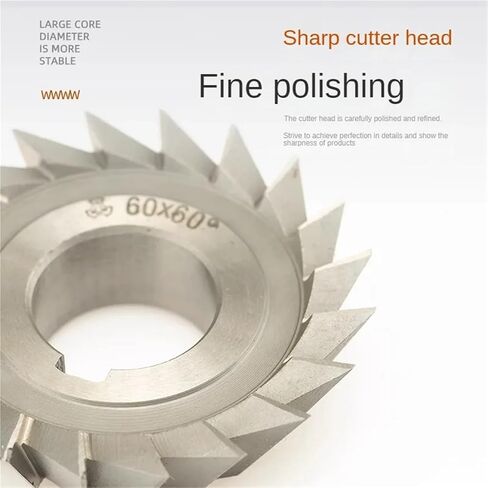 1Pcs Single Angle milling Cutter high-Speed Steel M2 Angle milling Cutter Diameter 60 75 80 90 100 x Angle 30 45 60 75 90 Degrees(Diameter60 angle90) in Saudi Arabia