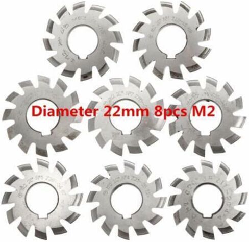 8pcs HSS M2 Metalworking Gear Milling Cutter Set 22mm Bore 20 درجة وحدة العات in Saudi Arabia