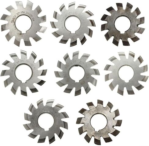 8 PCS HSS M2.5 مجموعة القاطعات العتلية المحمولة 8pcs 22 مم تجويف 20 درجة زاوية ضغط #1- #8 ل CNC Metalworking ، قواطع العتاد قطع طحن العتاد in Saudi Arabia