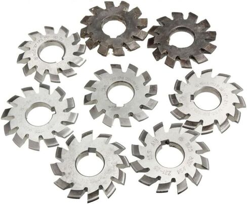 8 PCS HSS M2.5 مجموعة القاطعات العتلية المحمولة 8pcs 22 مم تجويف 20 درجة زاوية ضغط #1- #8 ل CNC Metalworking ، قواطع العتاد قطع طحن العتاد in Saudi Arabia
