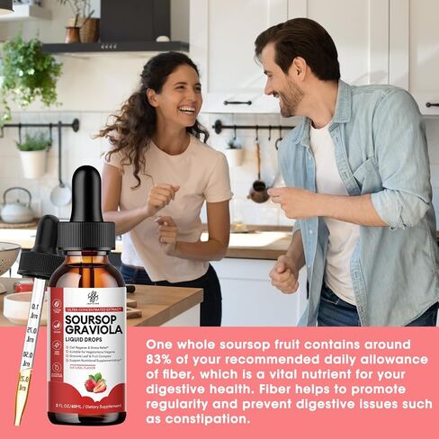 (2 Pack Soursop Graviola Liquid Drop for Cell Support & Regeneration, Immune System and Gut Health Support, Soursop Bitters Liquid, Herbal Goodness, Sugar/Gluten Free, Natural Flavor in Kuwait