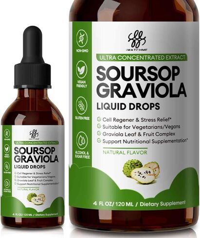 (2 Pack Soursop Graviola Liquid Drop for Cell Support & Regeneration, Immune System and Gut Health Support, Soursop Bitters Liquid, Herbal Goodness, Sugar/Gluten Free, Natural Flavor in Saudi Arabia