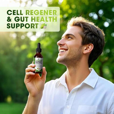 (2 Pack Soursop Graviola Liquid Drop for Cell Support & Regeneration, Immune System and Gut Health Support, Soursop Bitters Liquid, Herbal Goodness, Sugar/Gluten Free, Natural Flavor in Saudi Arabia