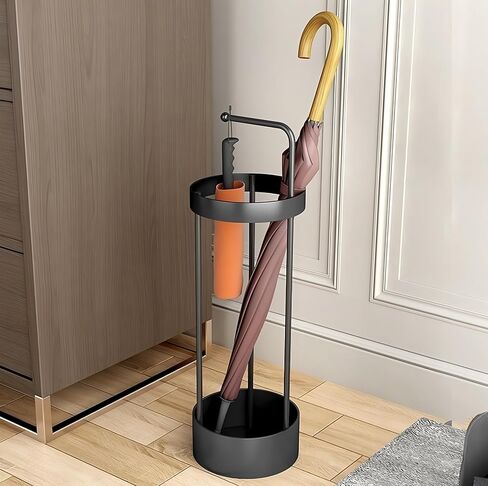 Golden Rust Proof Umbrella Holder, Entrance Drain Umbrella Bucket, Steel Circular Umbrella Holder, Umbrella Storage Rack, Suitable for use in Homes, Offices, Hotel Lobbies （Gold） in Saudi Arabia