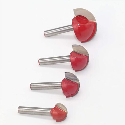 Zkenyao-Router Bit 6mm Shank CNC Tools Solid Carbide Round Nose Bits, Cove Core Box Bit Shaker Cutter Tools for Woodworking, 4pc, Use Safety Reliable (Cutting Edge Length : 4PCS) in Kuwait
