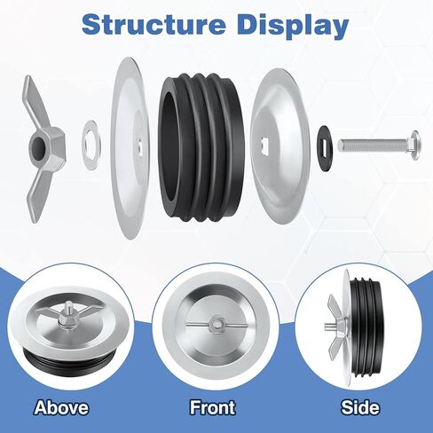 Dreyoo 1 Pcs 4 Inch End of Pipe Gripper Mechanical Plug, Steel Drain Pipe Cover with Galvanized Screw and Wing Nut for Outdoor Sewer Cleanout Drain in Saudi Arabia