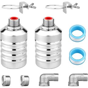 2pcs Water Float Valve, Stainless Steel Automatic Water Level Control Float Valve 1/2in and 3/4in Connection Types for Fish Tank Swimming Pool Livestock Trough in Kuwait