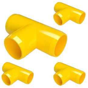 FORMUFIT 1" Tee Furniture Grade PVC Fitting in Black, Made in USA, UV-Resistant, Impact-Proof, 1.315" Actual Socket Diameter (Pack of 4) - F001TEE-BK-4 in Saudi Arabia