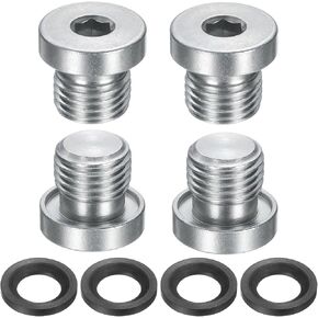 uxcell 4Pcs M12x1 Inner Hex Head Pipe Fitting Plug, Universal Carbon Steel Thread Socket Plug with Black O-Ring for Terminate Pipe Ends or Replacement Drains in Saudi Arabia