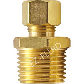 (1) EZ-Fluid 7/8" Comp. x 3/4" MIP Male Adapter Reducing Union Coupling Fittings Connector,Compression x NPT,LF Brass Compression Tube Fitting Safe for Drinking water Plumbing in Saudi Arabia