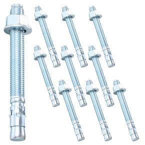 Shimeyao 20 Pack 3/4'' x 7'' Wedge Anchors Zinc Plated Concrete Anchors for 2 Post Car Lift Carbon Steel Fastener for Concrete Installation with Nuts and Washers in Saudi Arabia