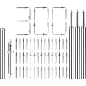 300 Pcs Krttwwx Double-Head Skirting Thread Seamless Nail, Double-Headed Nails, Invisible Screws & Specific Sleeve Tool, for Seamless Skirting Thread with Solid Wood Baseboard. in Saudi Arabia